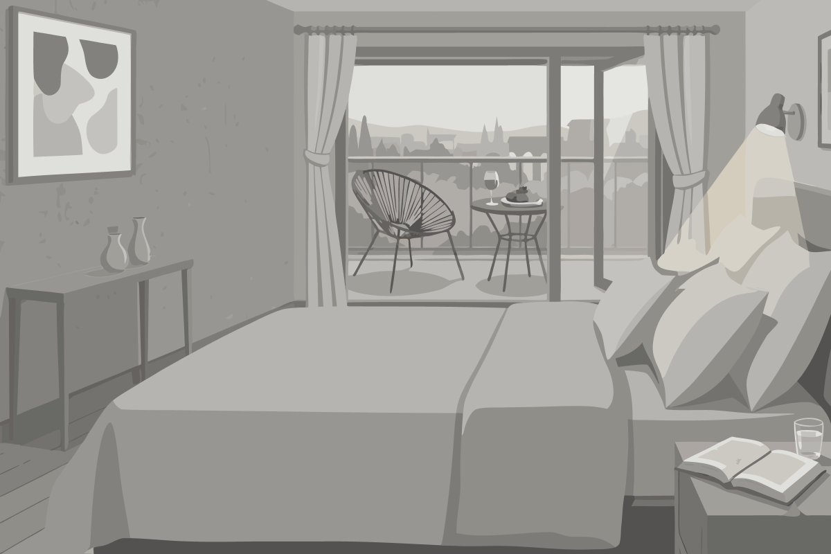 Deluxe Doppelzimmer mit 2 Doppelbetten